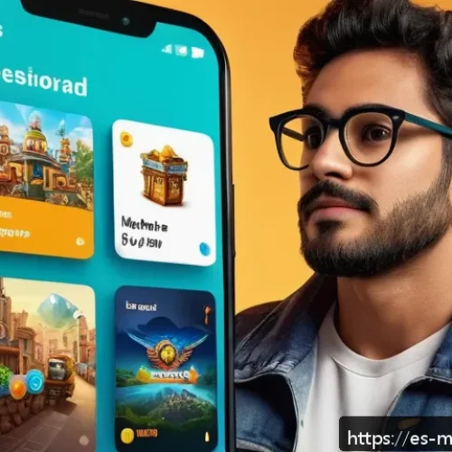 Home 17 모바일게임 리더보드 분석 - A detailed digital illustration of a mobile gaming leaderboard interface displayed on a modern smart...